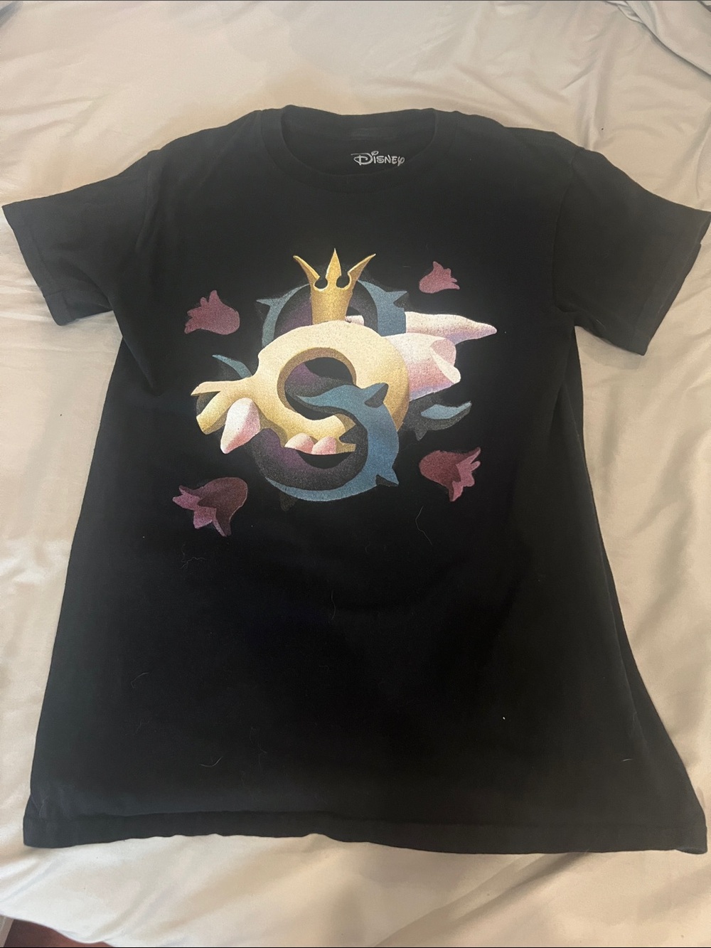 Disney Black Short Sleeve Tee with Gold Crown  Owl House